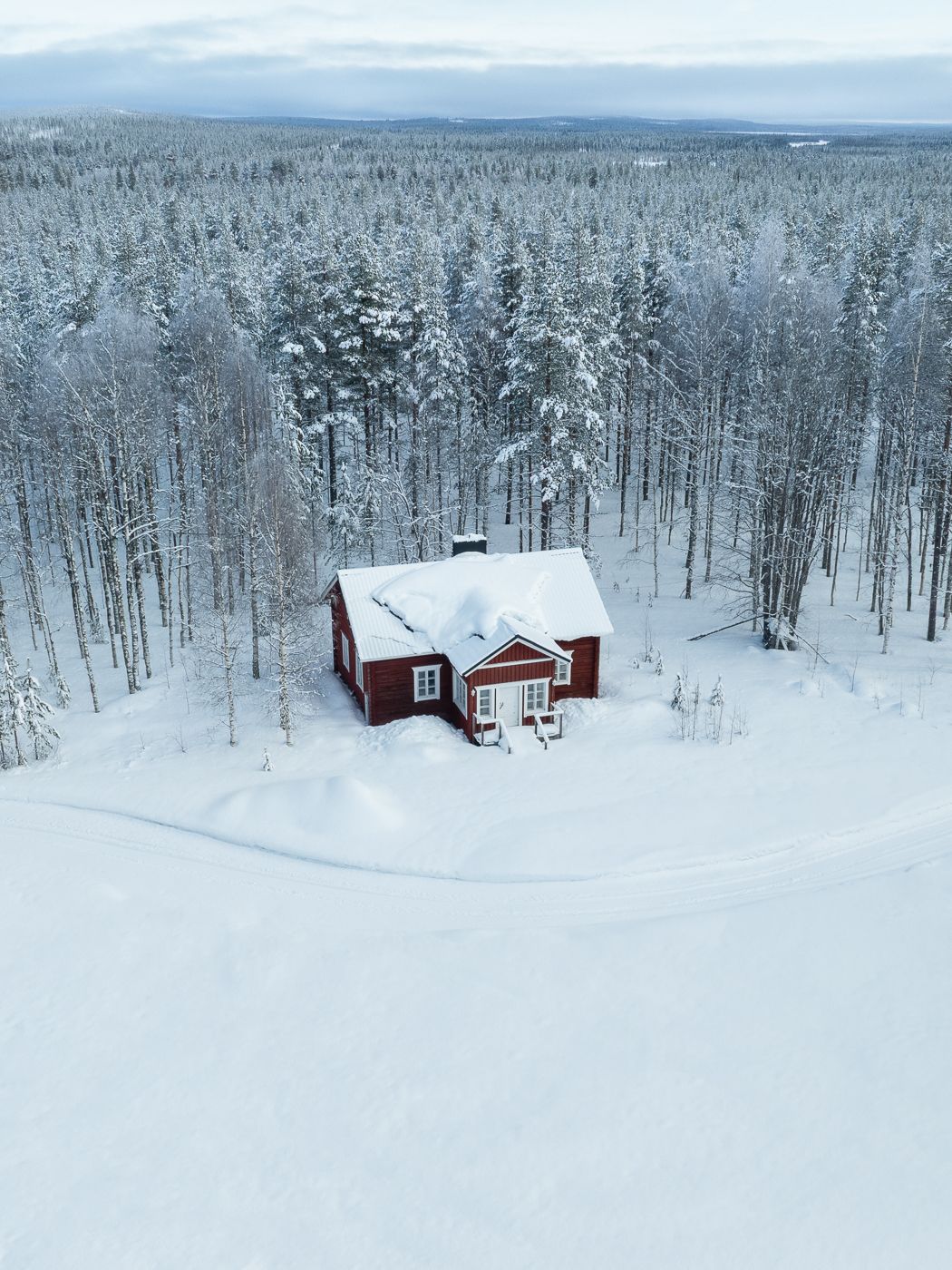 Red cabin in the forest, Finland