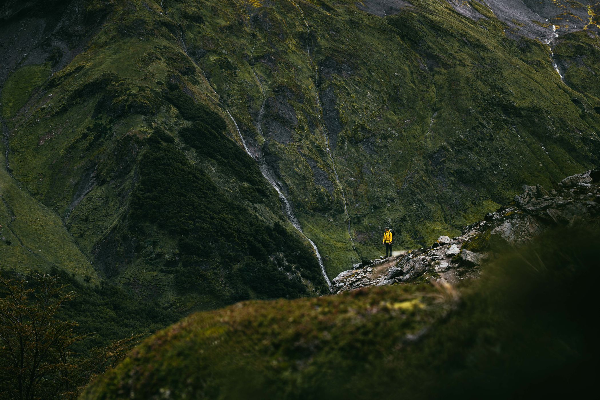 Waterfalls at Laguna del Caminante hike, Tierra del Fuego, Argentina