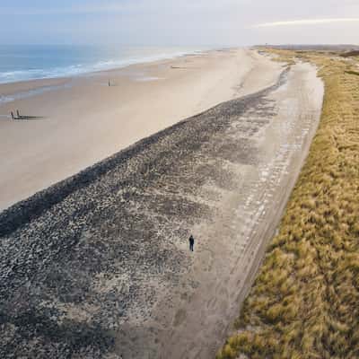 Western Noordduine Beach from dike, Netherlands