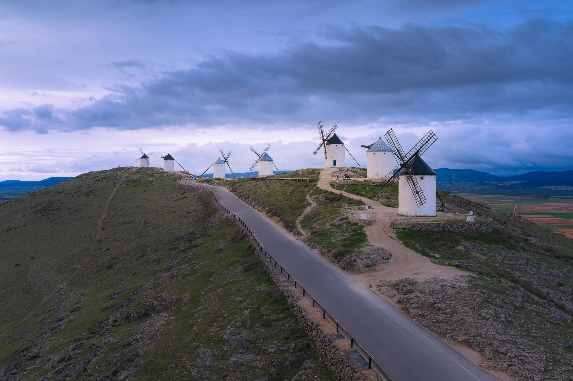 Windmills of Consuegra (drone), Spain