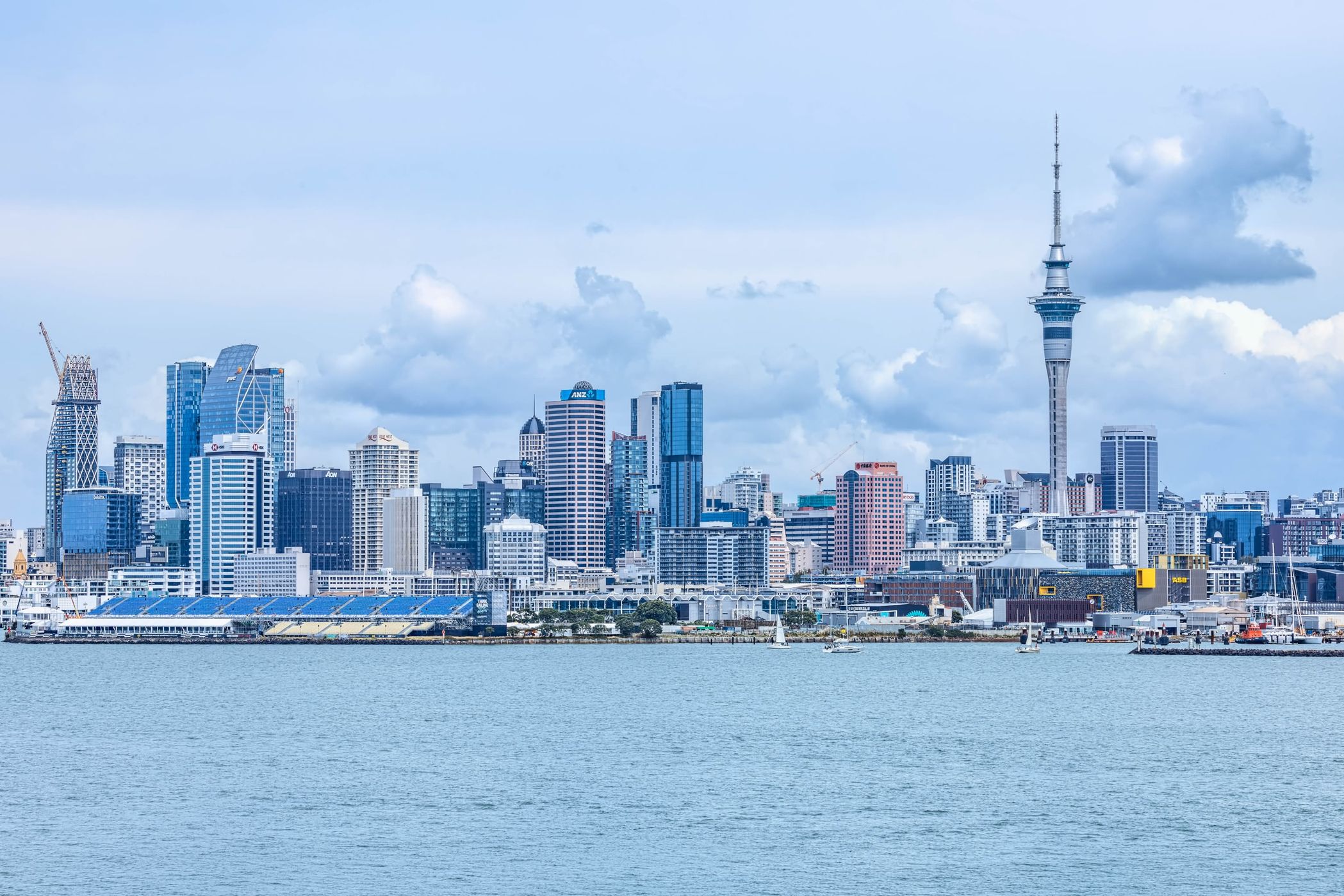 Auckland’s Sky Tower & CBD from Stoke's Point, New Zealand