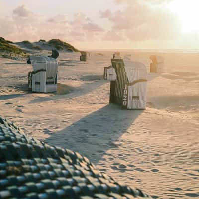 Beach basket at north beach, Juist, Germany
