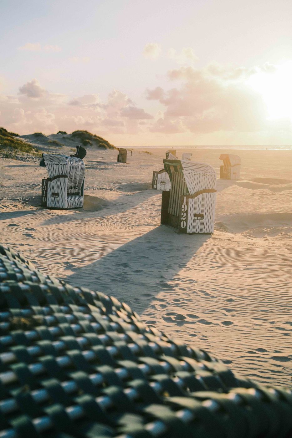 Beach basket at north beach, Juist, Germany