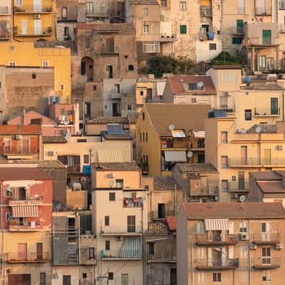 Centuripe's colorful houses, Italy