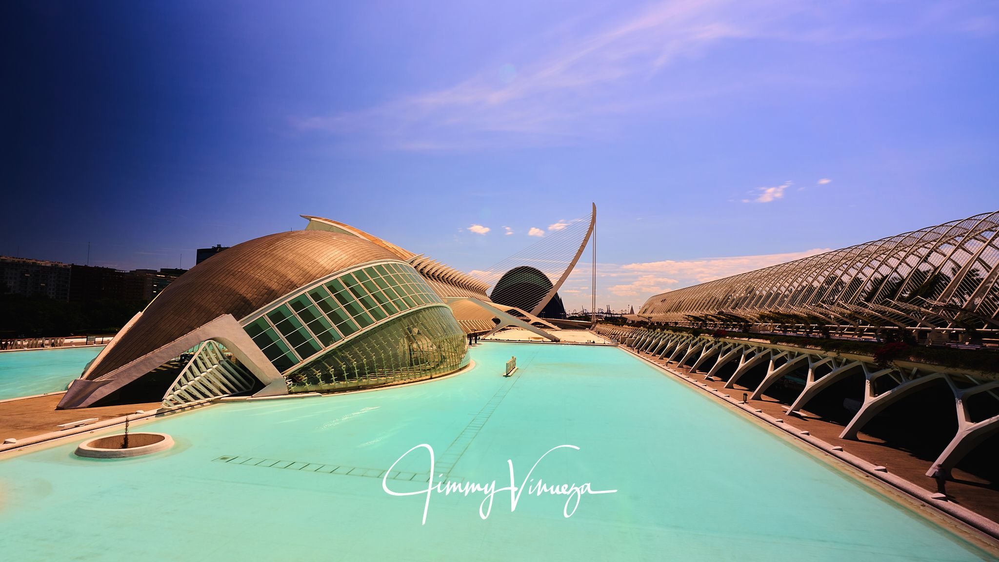 Hemisfèric & Ciudad de las Artes, west view, Spain