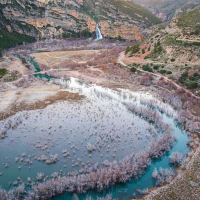 Domeño Waterfall (drone), Spain