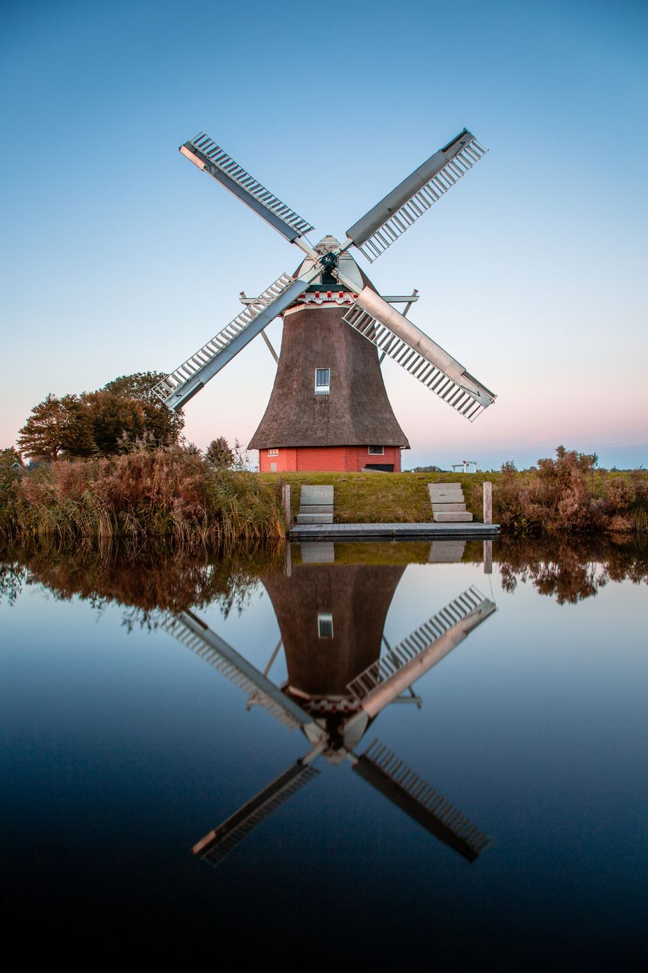Dutch windmill reflection, Netherlands