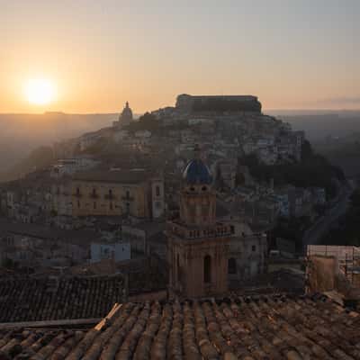 Famous view of Ragusa Ibla with the roofs, Italy