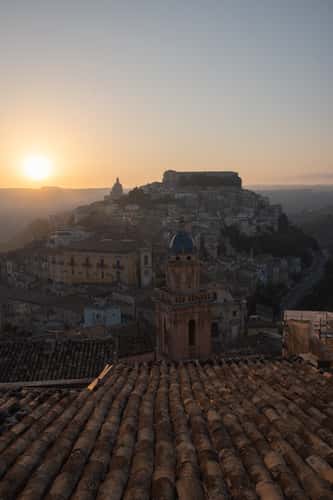 Famous view of Ragusa Ibla with the roofs