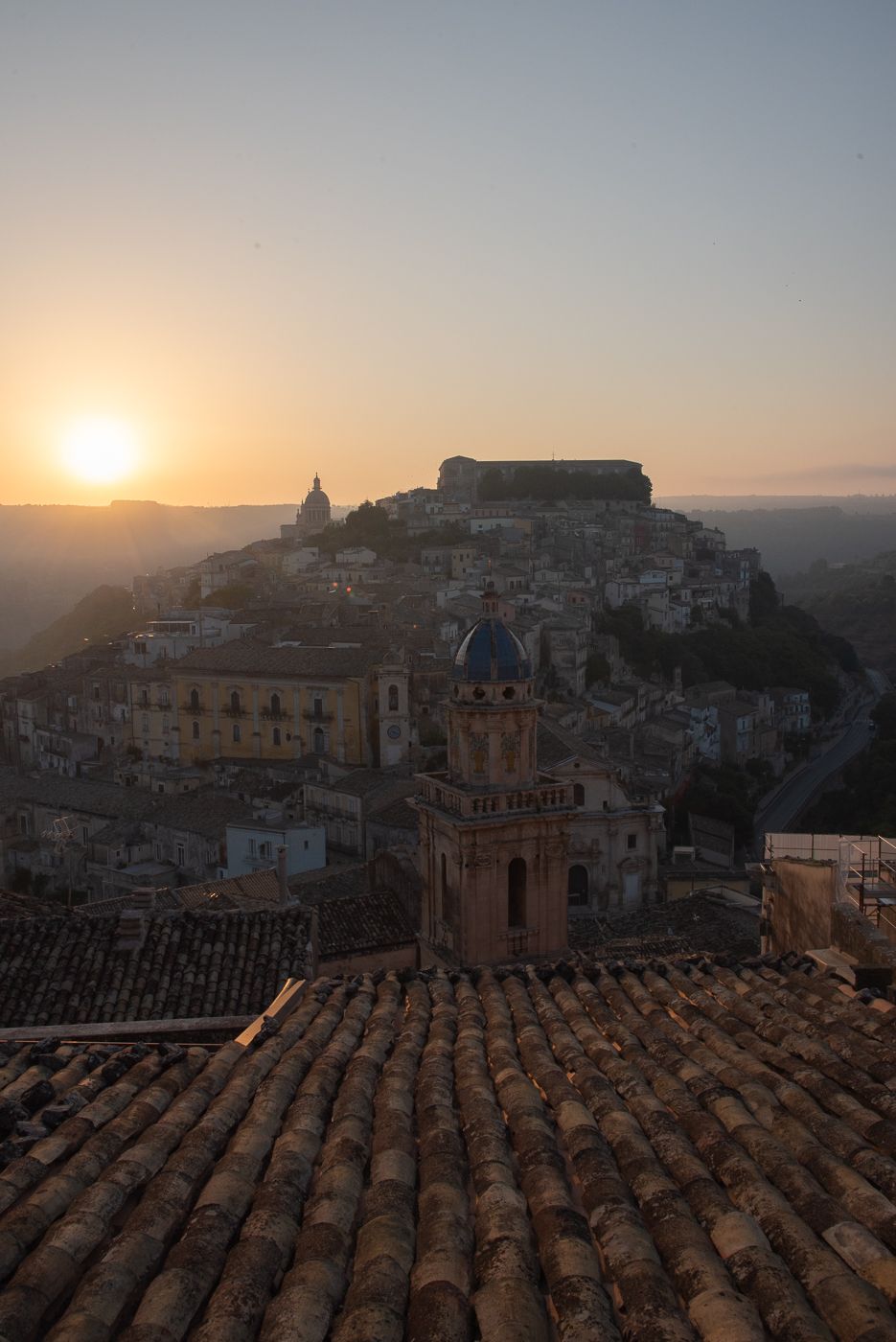 Famous view of Ragusa Ibla with the roofs, Italy