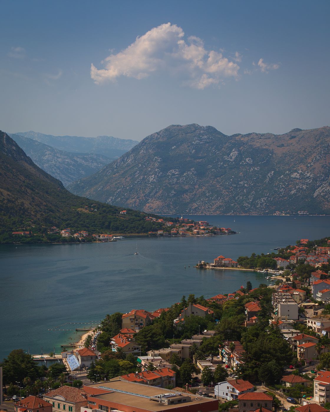Kotor harbour from Church of Our Lady of Remedy, Montenegro