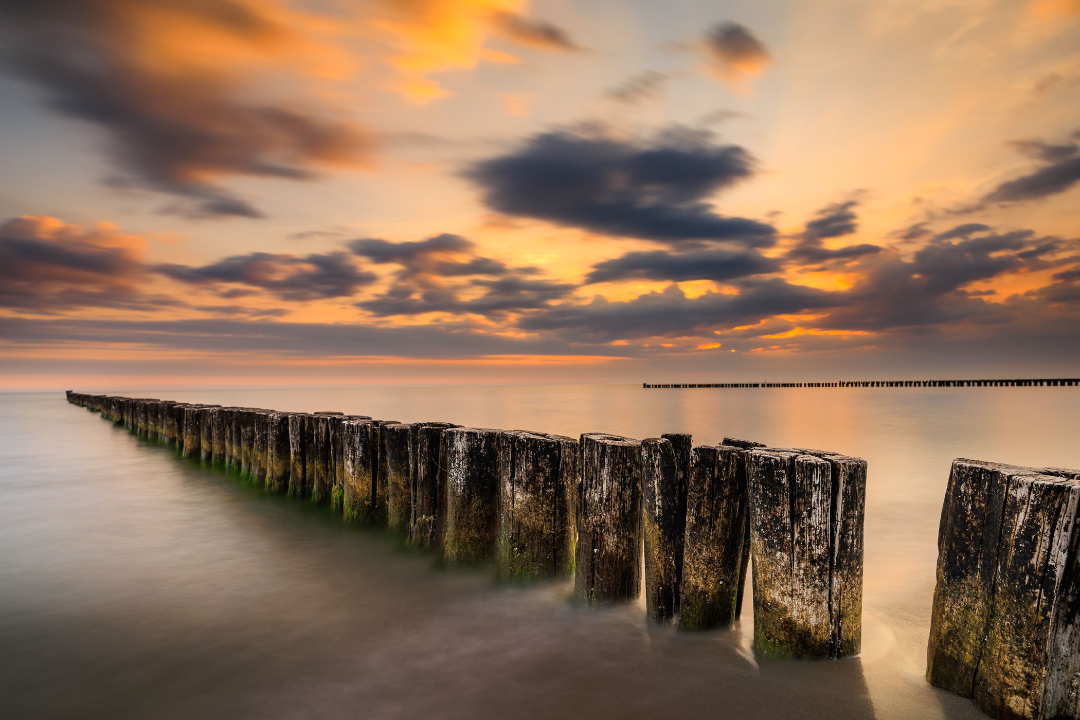 Morning on the Baltic Sea coast near Zingst, Germany