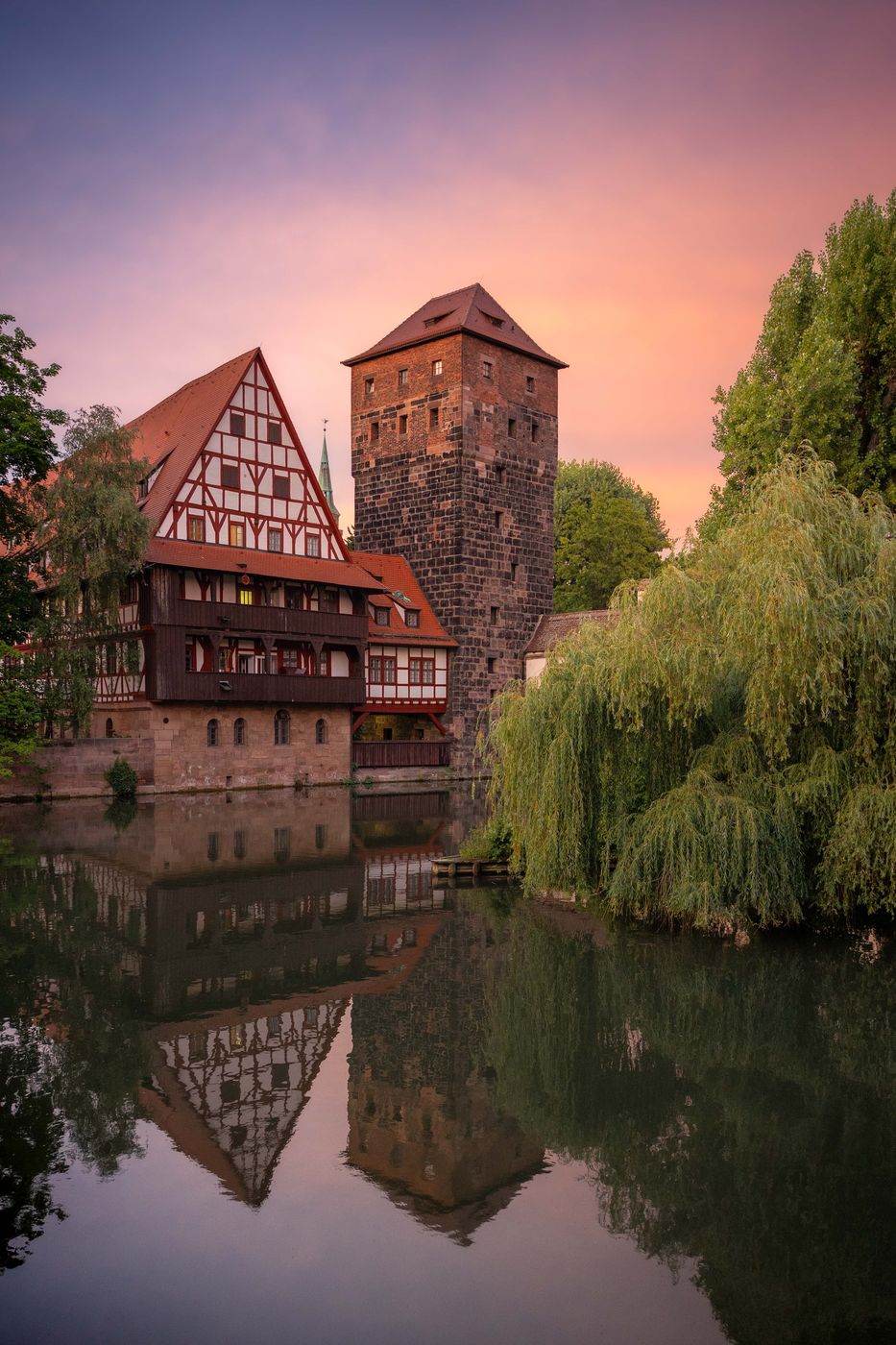 Old town and Henkersbrücke, Nuremberg, Germany
