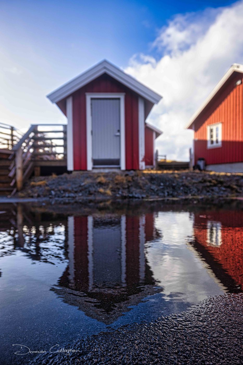 red hut reflection, Mortsund, Norway