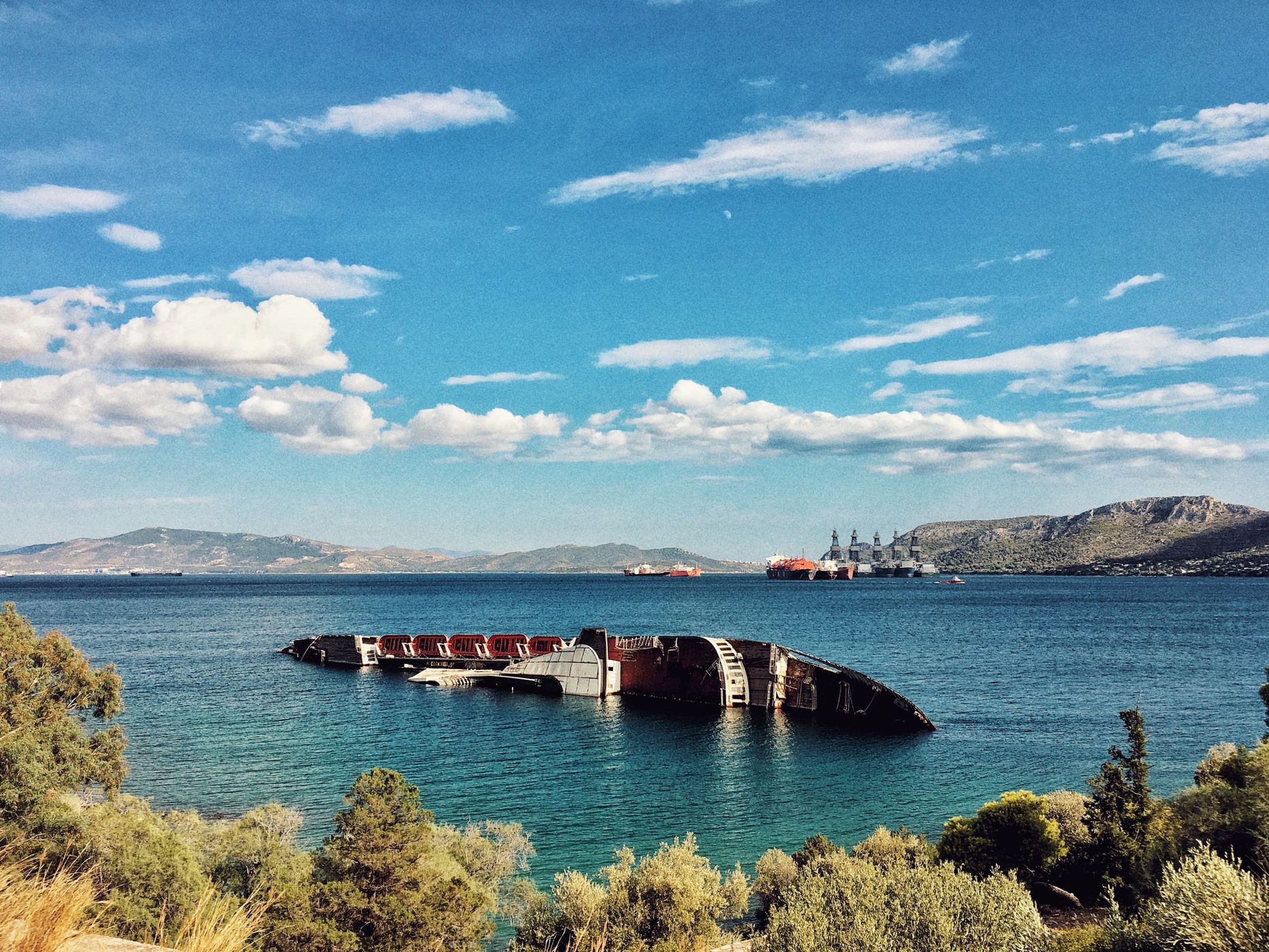 Shipwreck at Piraeus, Greece