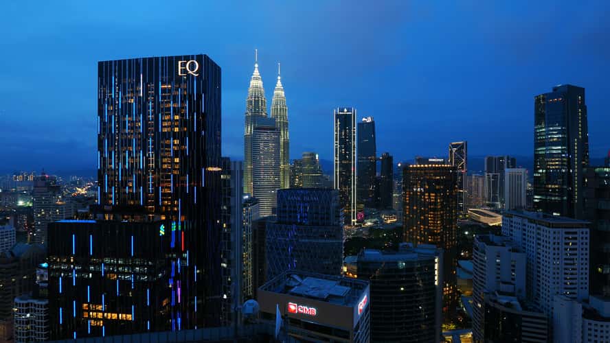 Skybar view over Kuala Lumpur Skyline