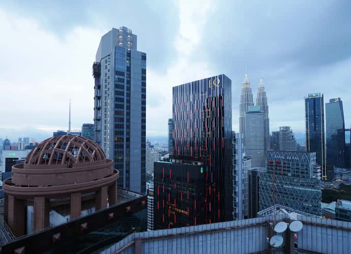 Skybar view over Kuala Lumpur Skyline