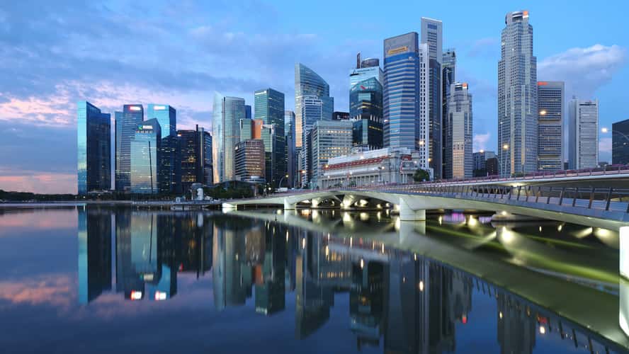View of Financial District with Jubilee Bridge