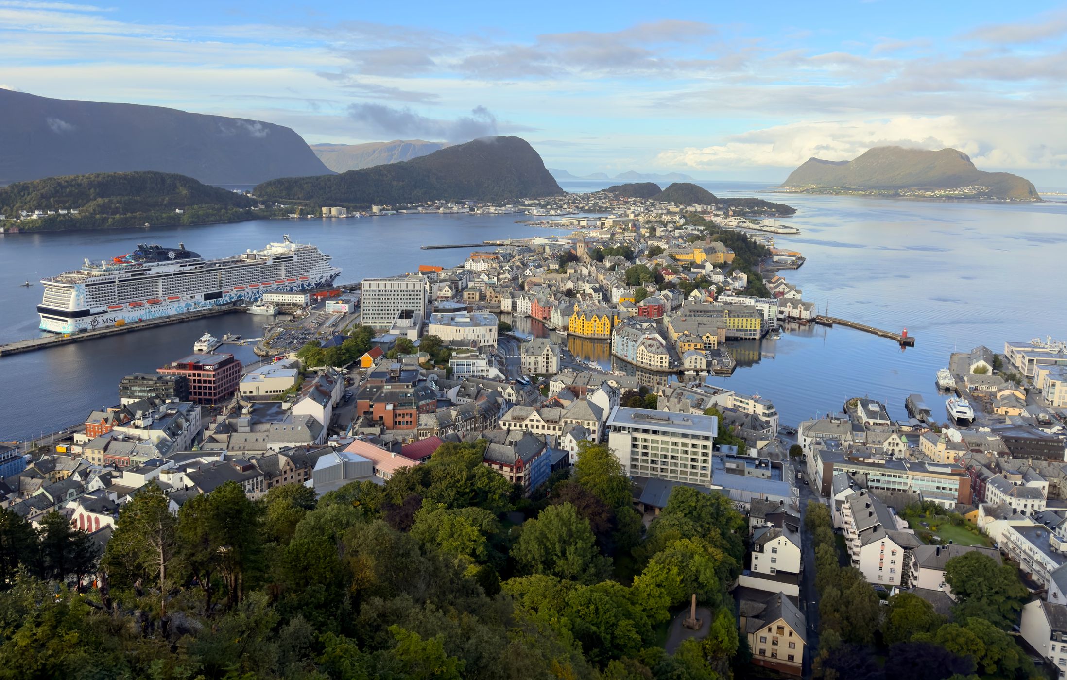 View over Ålesund from Fjellstua Viewpoint, Norway