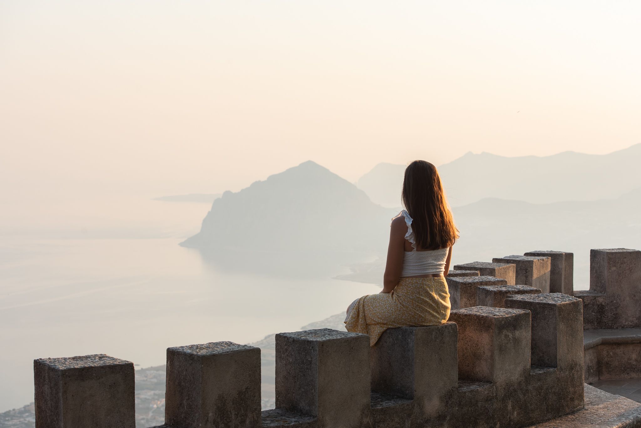 Viewpoint from Erice's castle, Italy