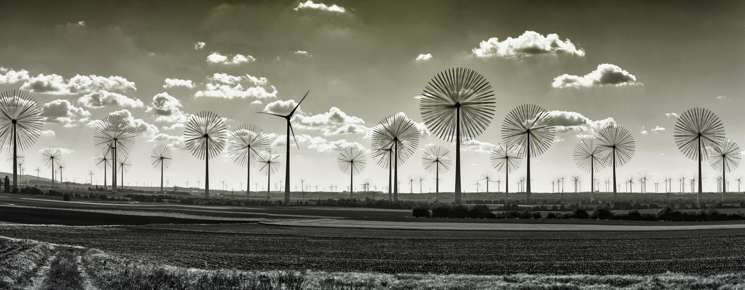 Wind turbines near Höflein, Austria