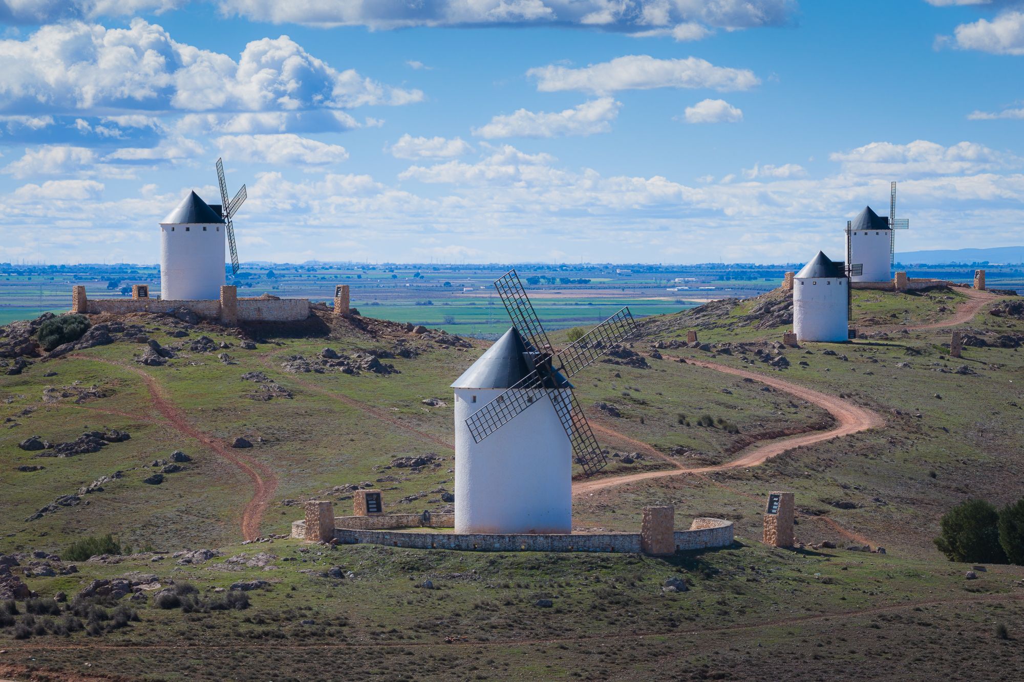 Windmills at Herencia (drone), Spain