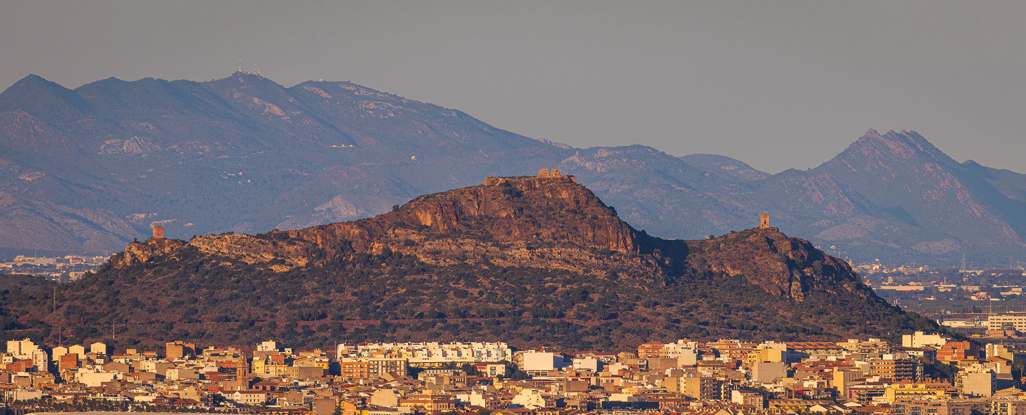 Almenara town distant view, Spain