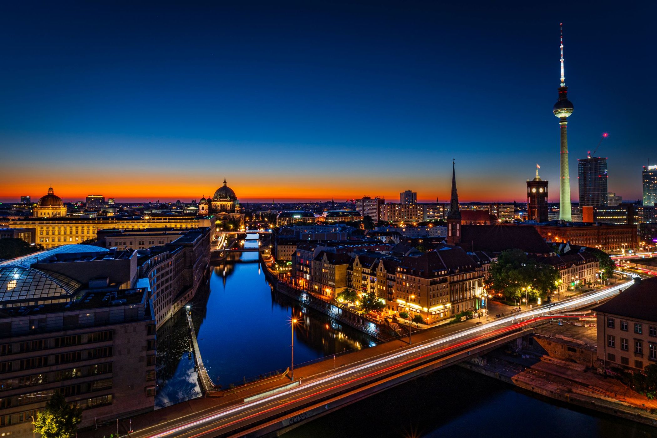 Berlin Skyline from Fischerinsel Skyscraper, Germany