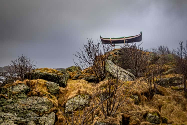 Boat on the hill Henningsvaer