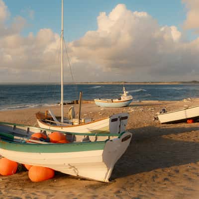 Boats on the beach at Klitmøller, Denmark