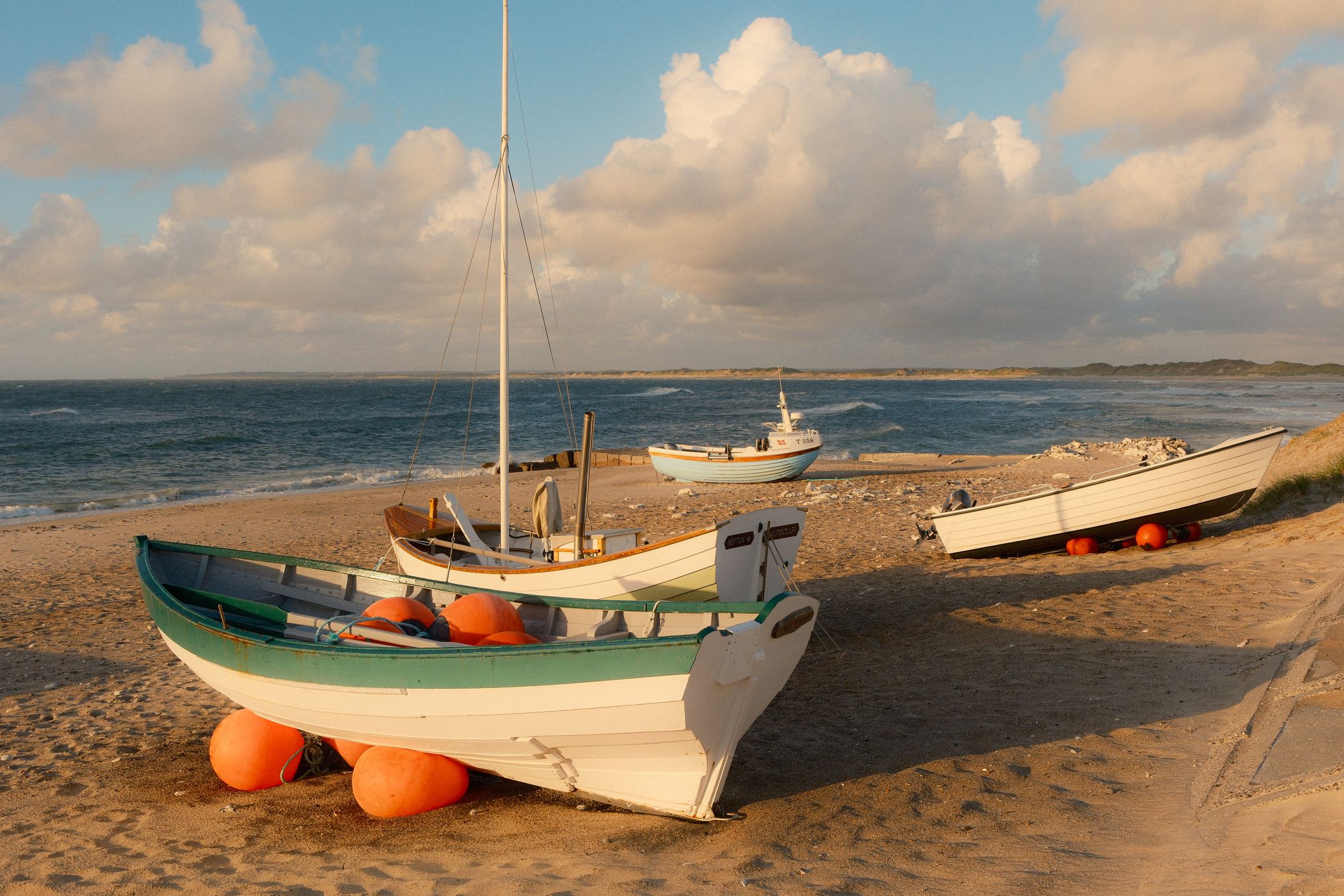 Boats on the beach at Klitmøller, Denmark