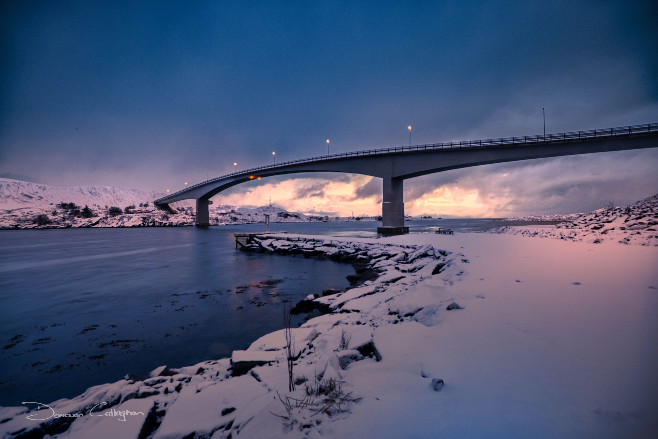 Bridge Flakstradbruene, Fredvang, Norway