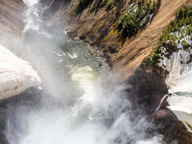 Brink of Lower Falls, Yellowstone National Park