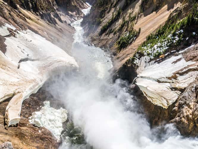 Brink of Lower Falls, Yellowstone National Park