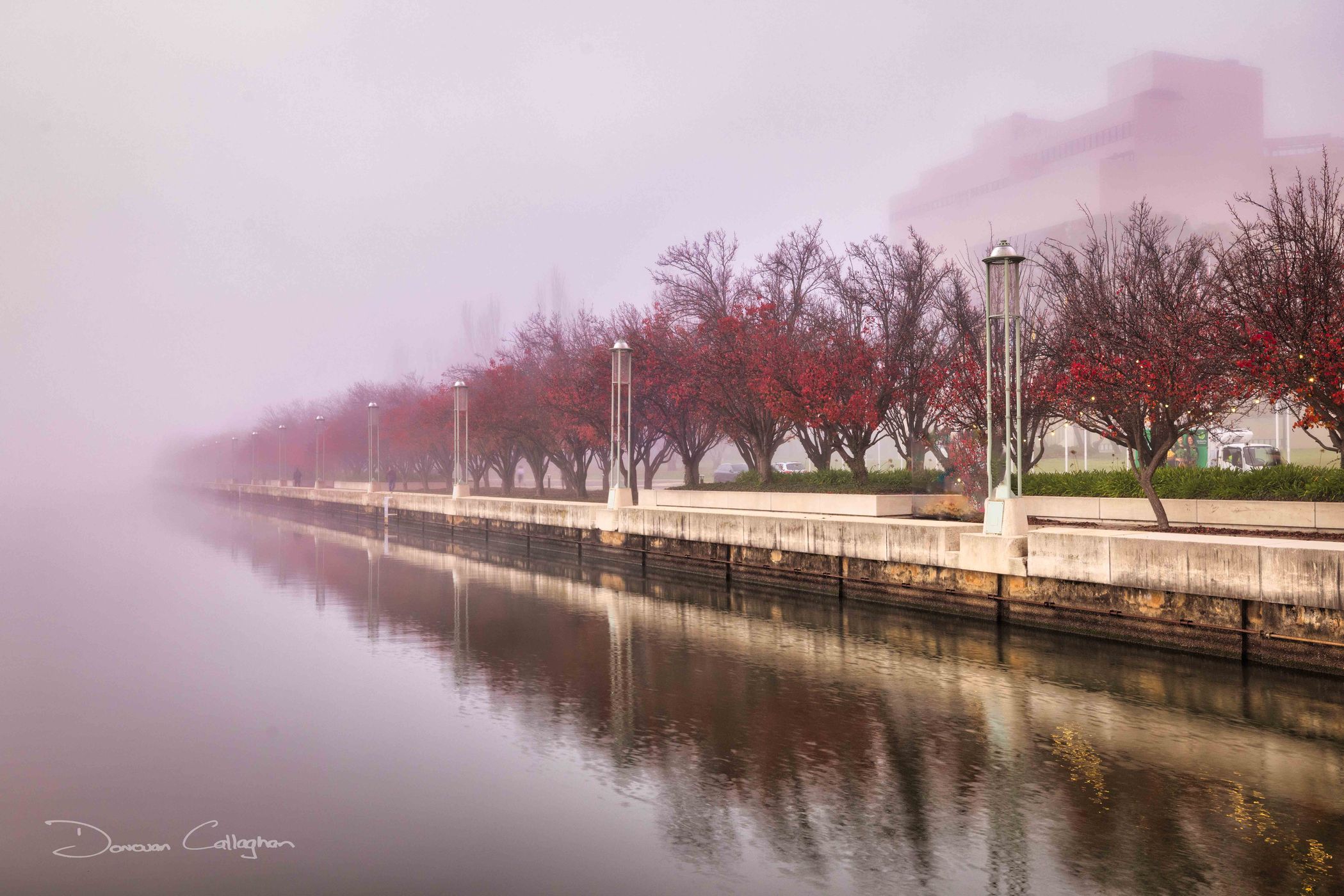 Fog Lake Burley Griffin, Canberra, Australia