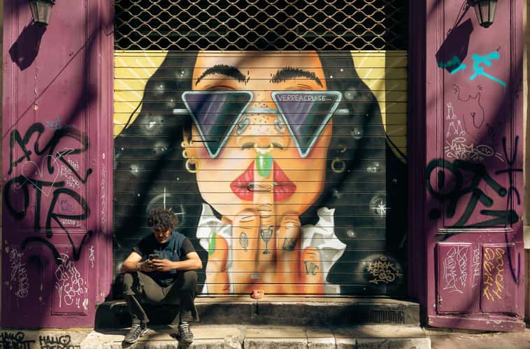 Graffiti in Cour Julien in Marseille