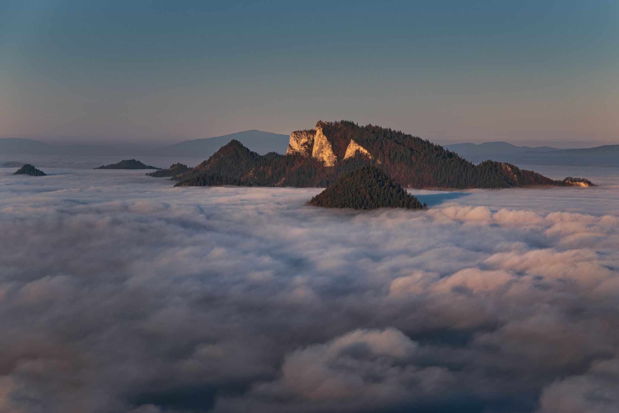 Inversions over the Pieniny Mountains., Slovakia (Slovak Republic)