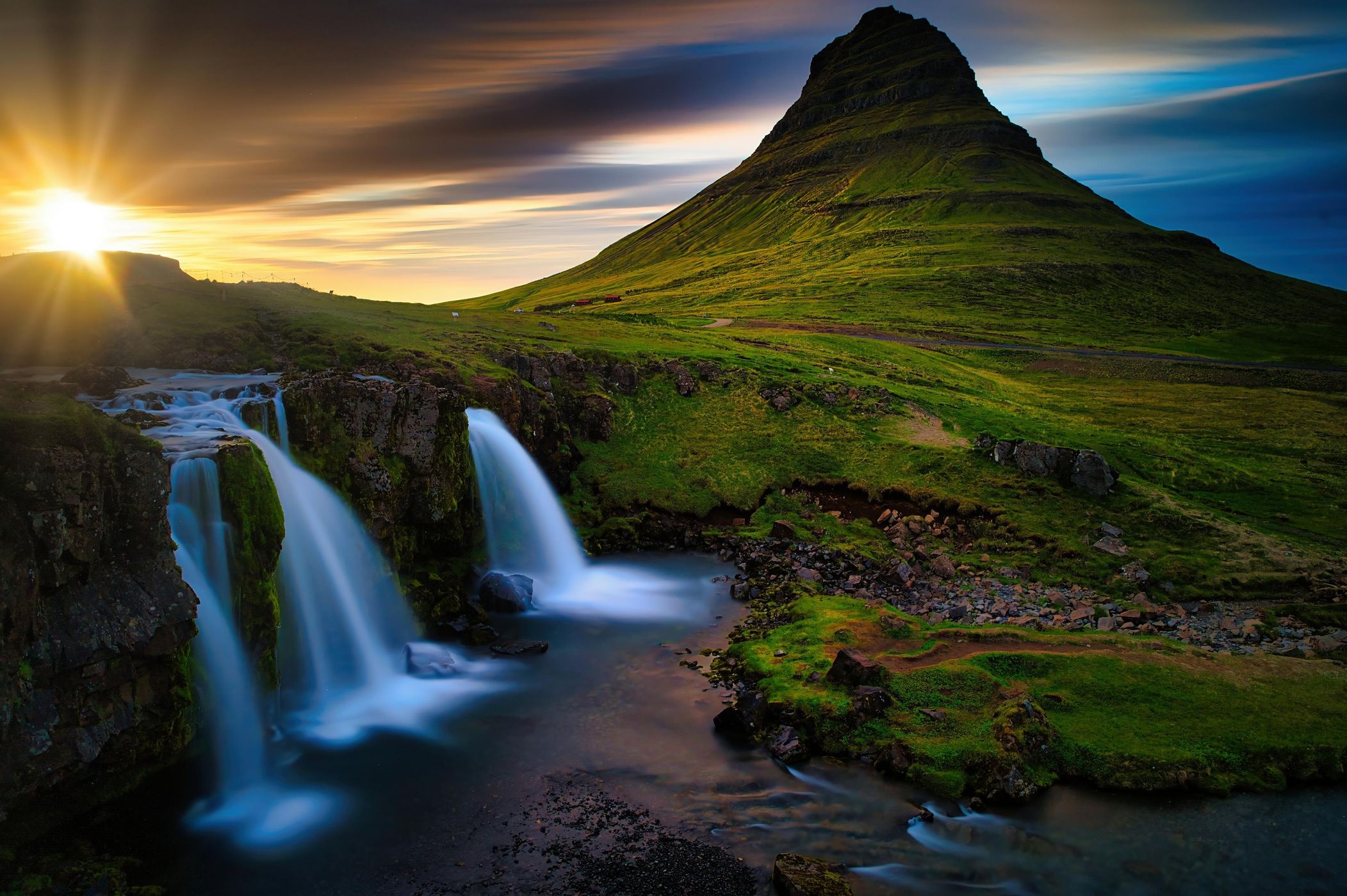 Kirkjufell Waterfall with Kirkjufell, Iceland