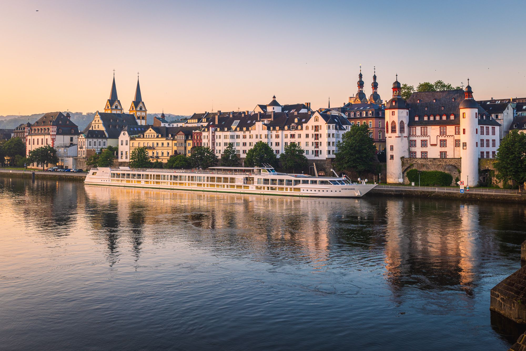 Koblenz from Balduin-Bridge, Germany
