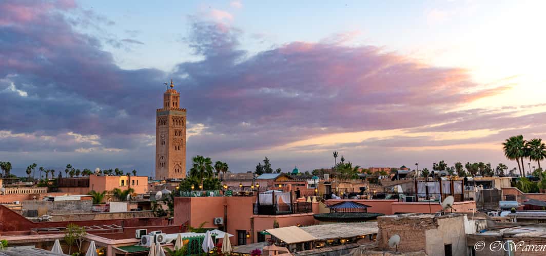 Koutoubia Mosque Marrakesh from MK hotel Rooftop