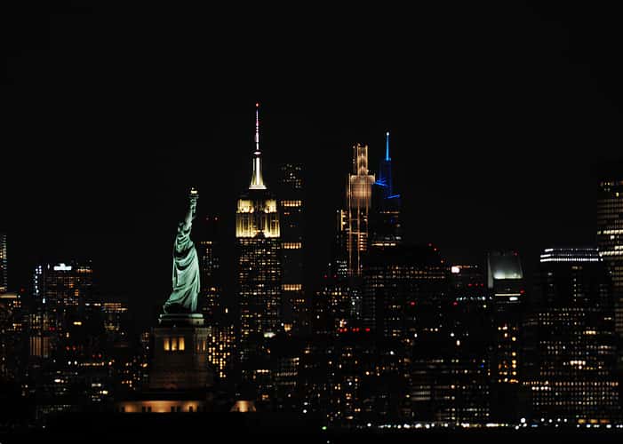 Liberty Statue with Empire State Building