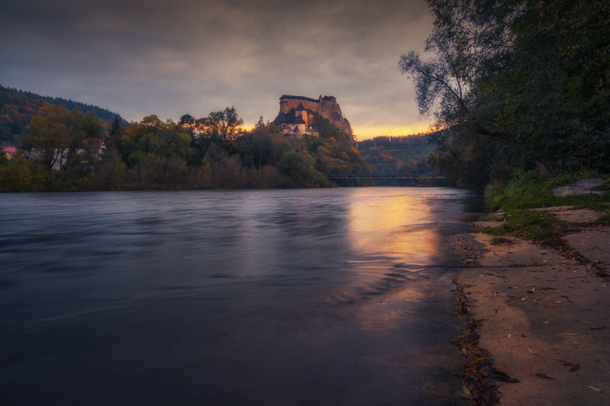 Orava Castle before sunrise., Slovakia (Slovak Republic)