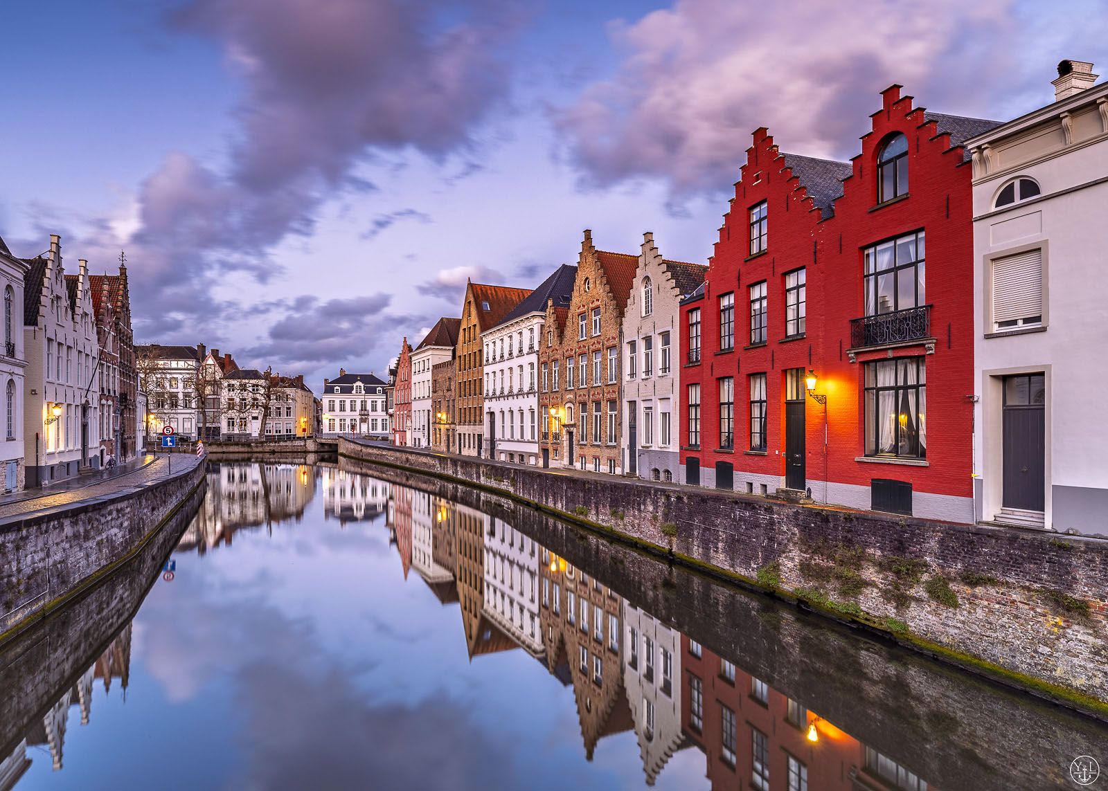 Poortersloge and Koningsbrug, Bruges, Belgium