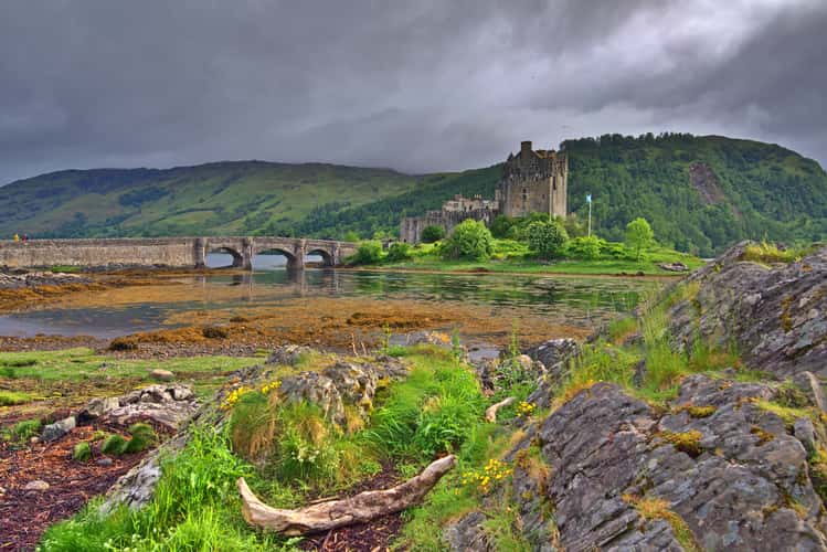 Side view II of Eilean Donan Castle, Scotland