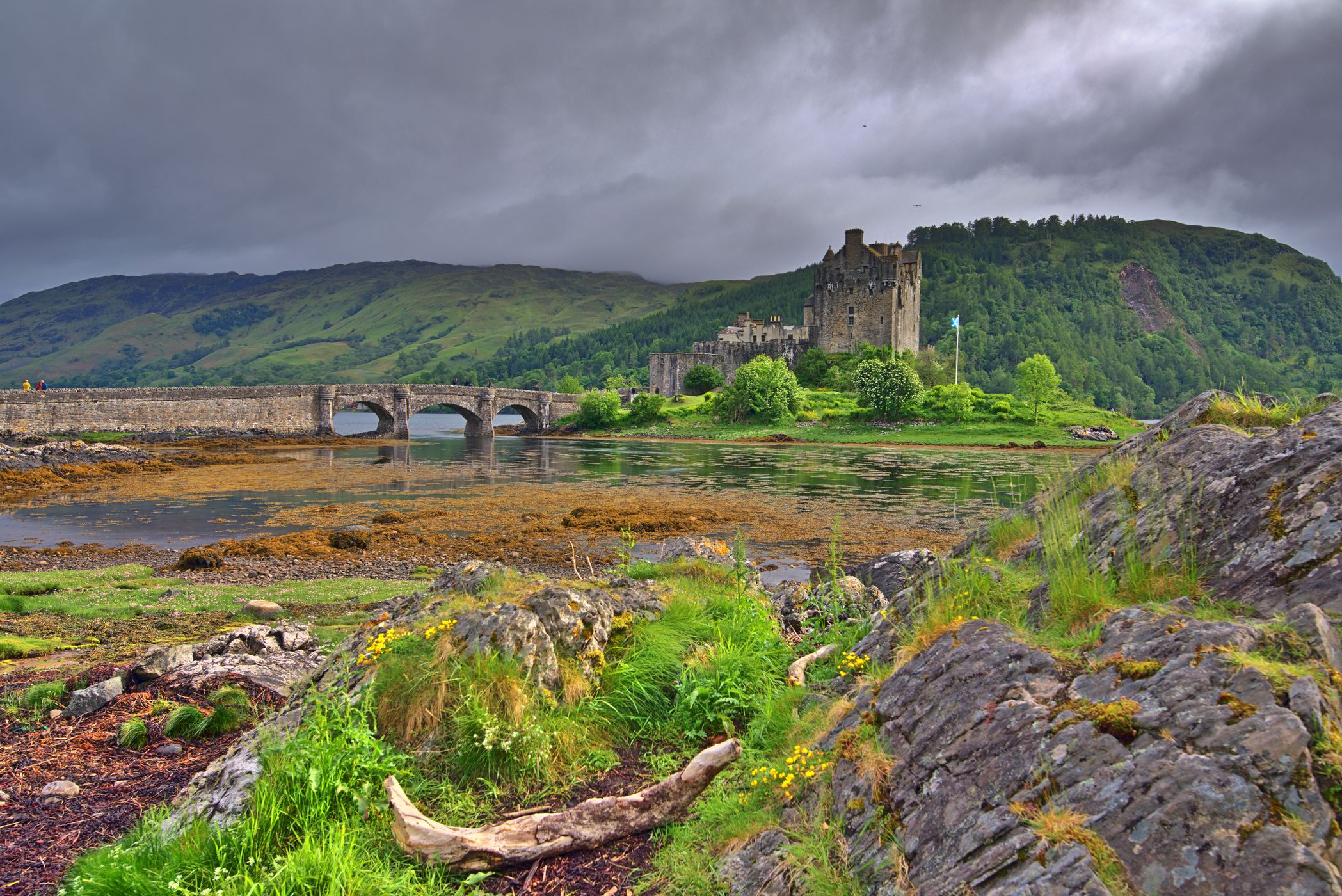 Side view II of Eilean Donan Castle, Scotland, United Kingdom