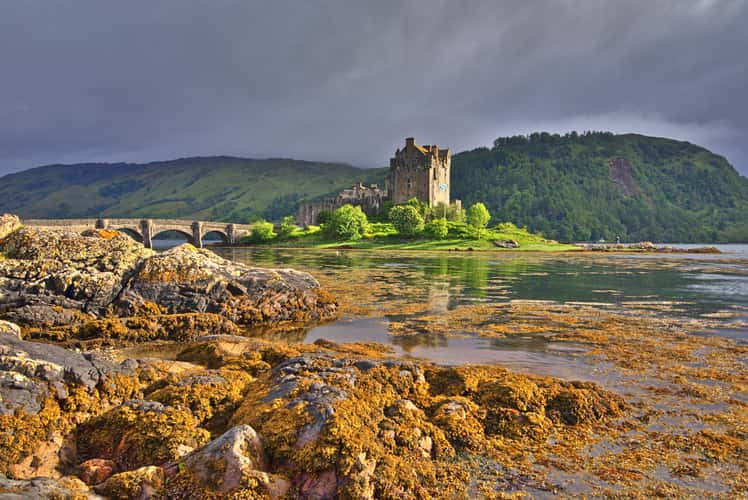Side view II of Eilean Donan Castle, Scotland