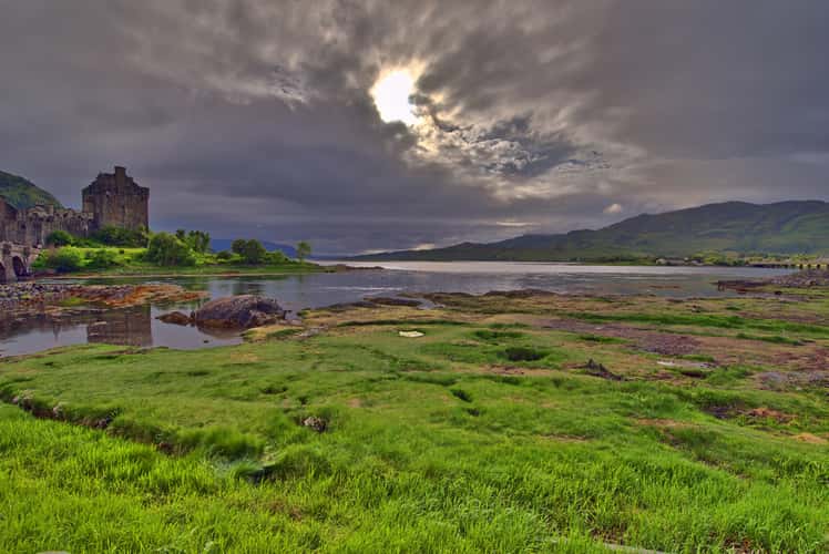 Side view II of Eilean Donan Castle, Scotland