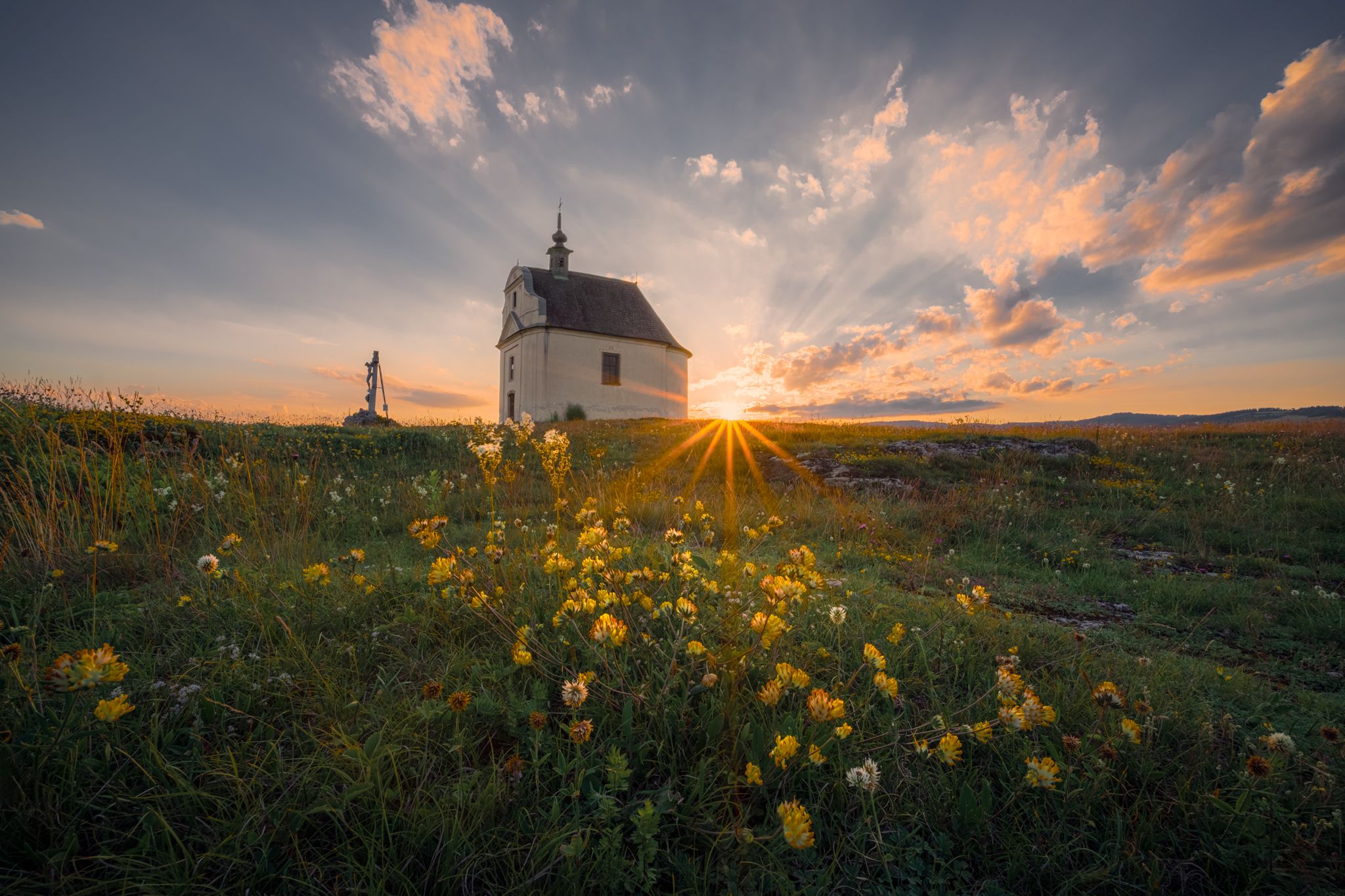 Sunset over Siva Brada., Slovakia (Slovak Republic)