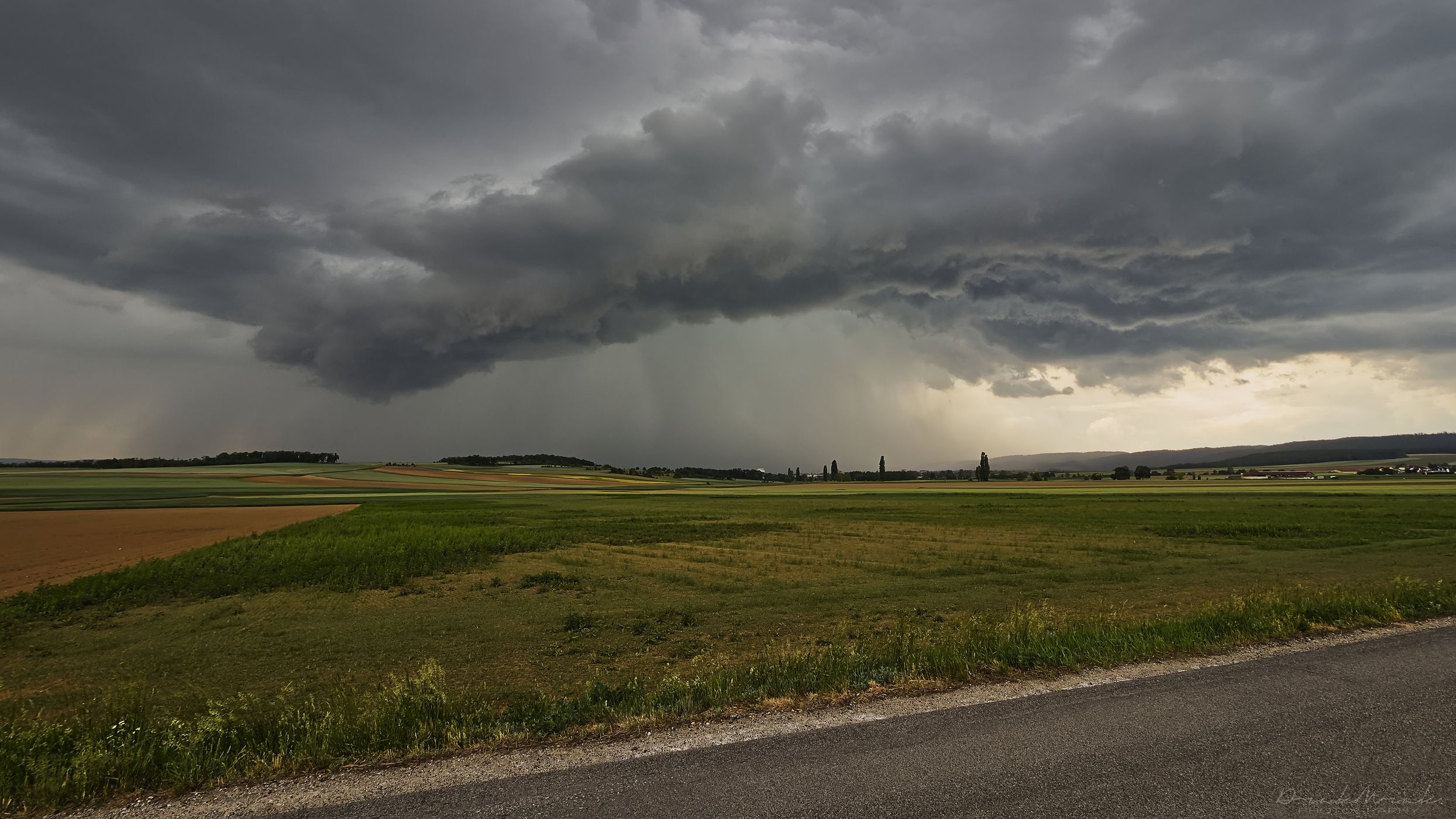 Supercell or bow cloud over the Austrian landscape, Austria