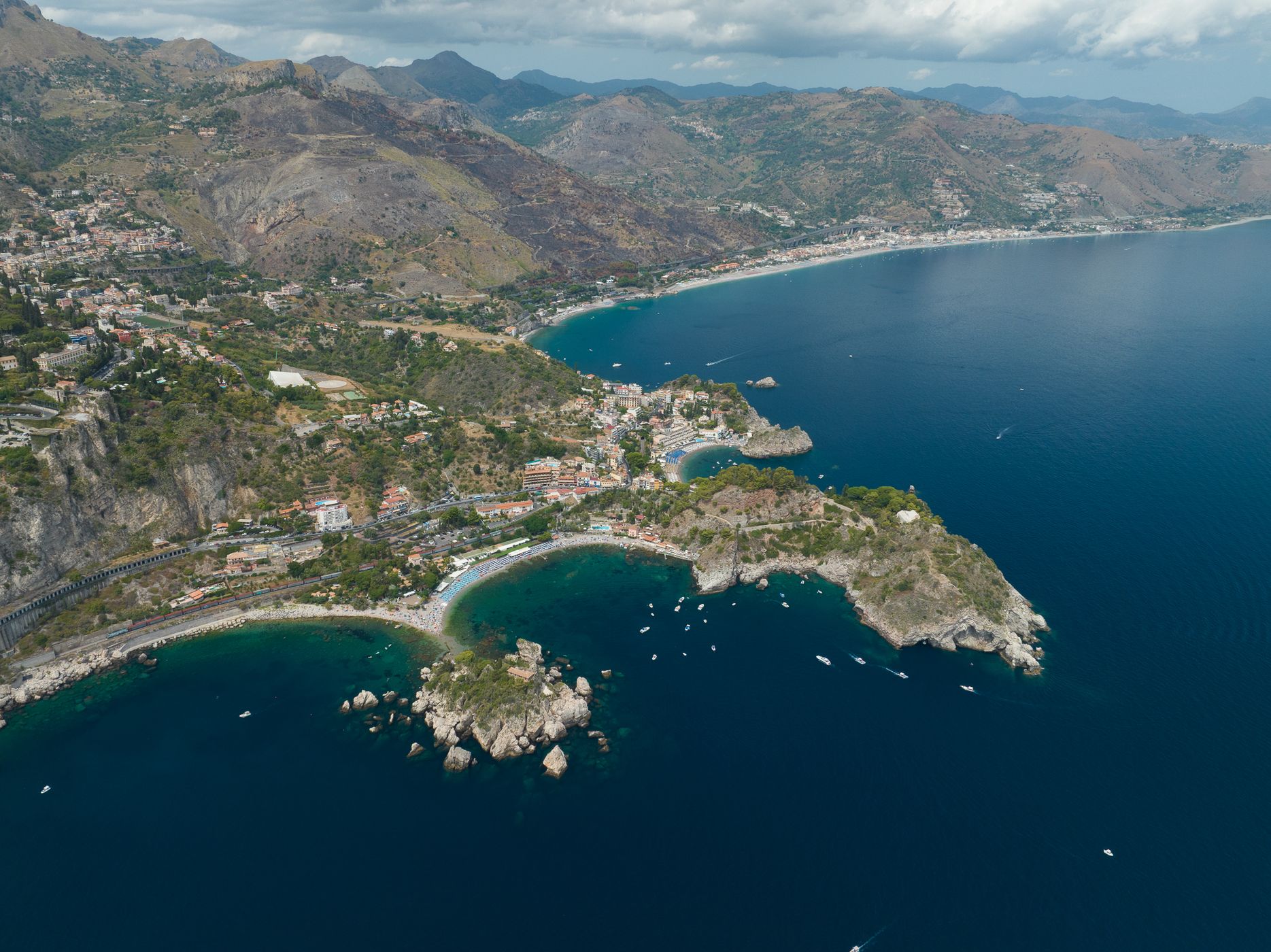 Taormina from the sky, Italy